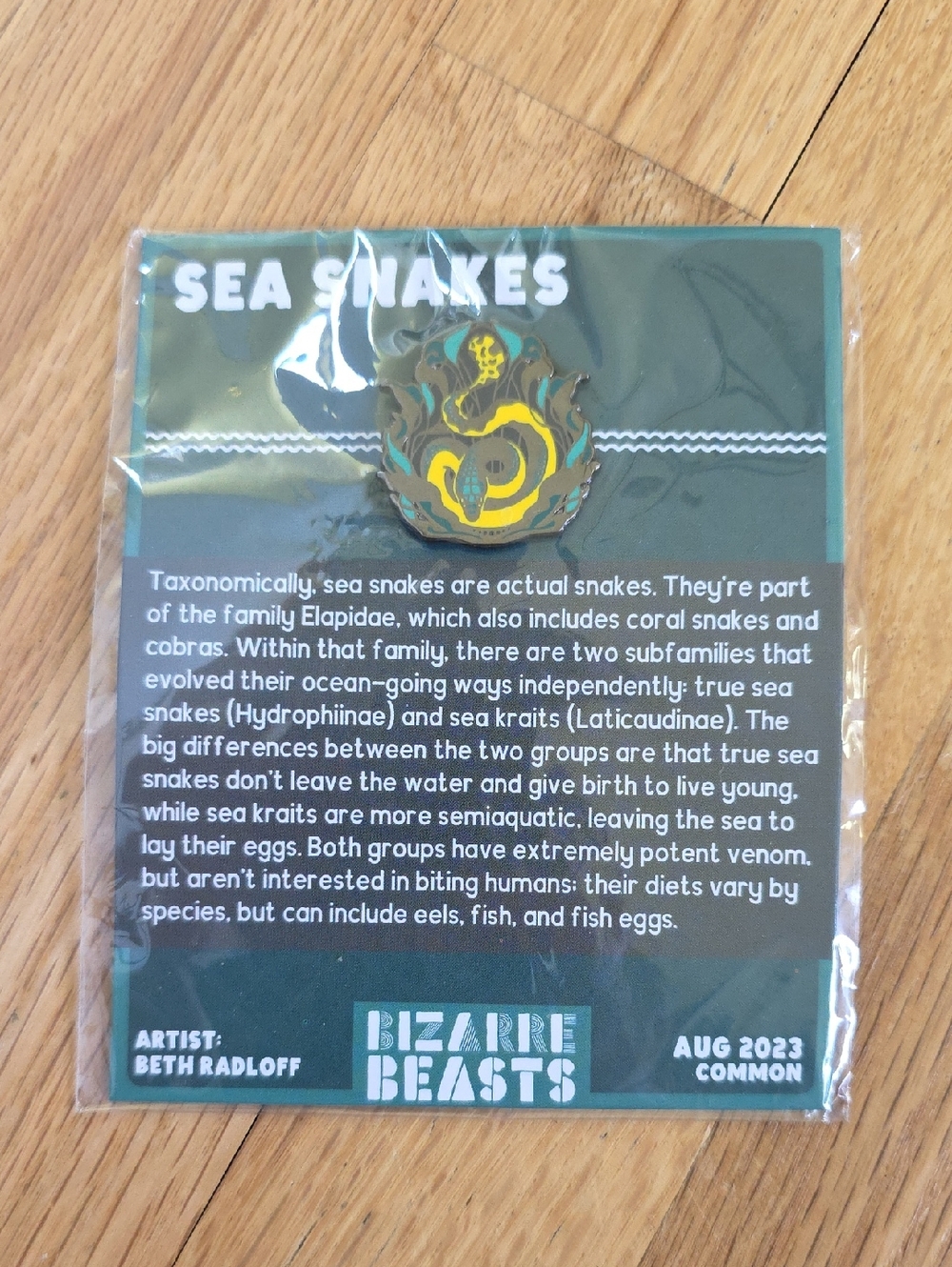 Bizarre Beasts Enamel Pin Common August 2023 Sea Snakes